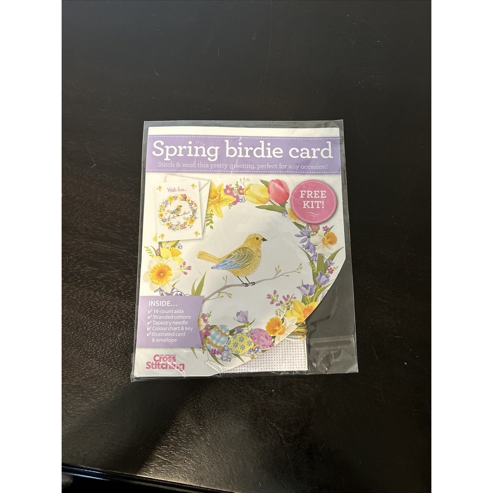 Small Cross Stitch Kit Spring Birdie Card